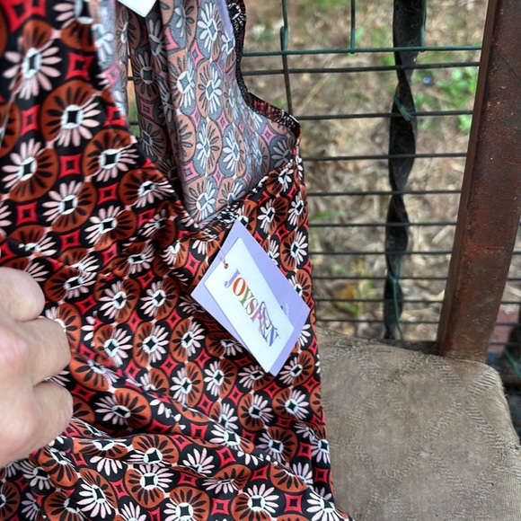 NWT Joyspun Brown Geometrical Design Spaghetti Strap Satin Cami PJ Top Pajama 3X - Picture 15 of 16